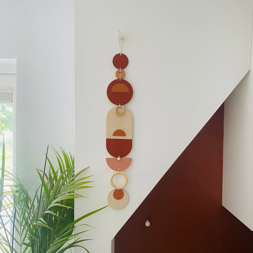Bauhaus Wall Art - Geometric Wall Art - Warm Decor - Wood Wall Art