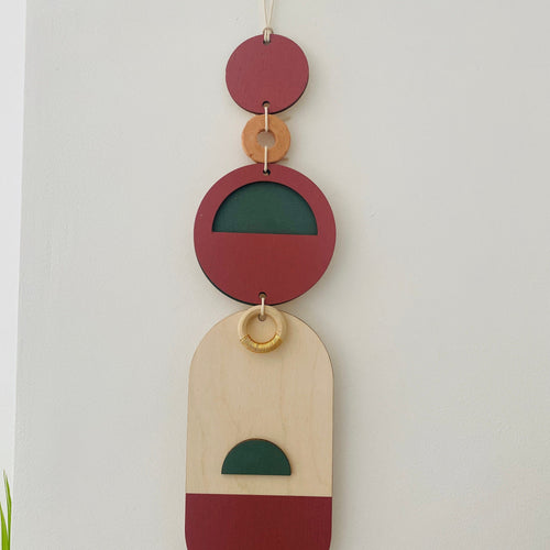 Modern Wall Art - Geometric Artwork - Minimal Home Decor - New Home Trend - Slim Centre Piece Art - Long Wall Tapestry - Wood Art