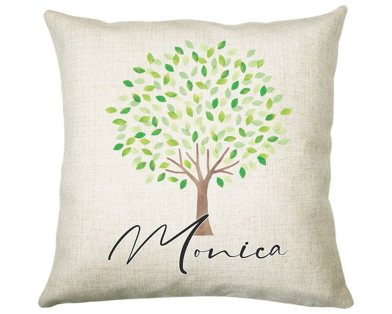 Personalised Tree Cushion Gift Printed Name Design - Cushion Throw Pillow Scenic Nature Gift For Sitting Room Bedroom Birthday Gift CS497