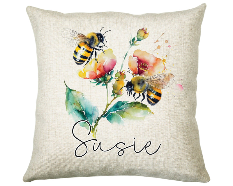 Gift For Mum Personalised Bumble Bee Cushion Gift Printed Name Design - Cushion Throw Pillow Gift Beekeeper Gardener Gardening Gift CS527