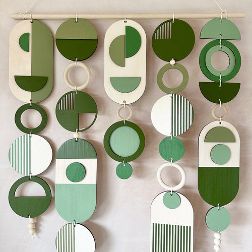 Green Wall Art - Geometric Artwork - Minimal Home Decor - Green Boho Decor- Large Centre Piece Art - Big Wall Tapestry - Large Artwork