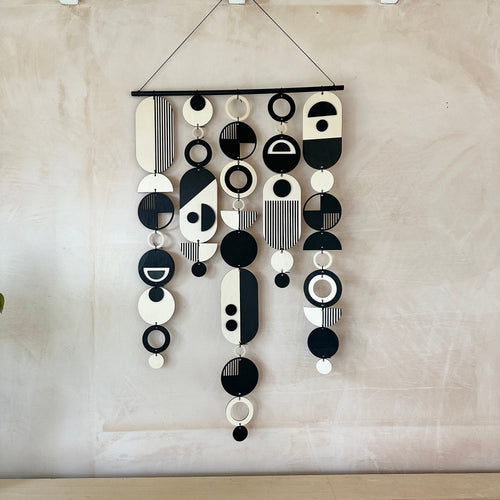 Handmade Modern Monochrome Wooden Wall Art - Home Decor Tapestry