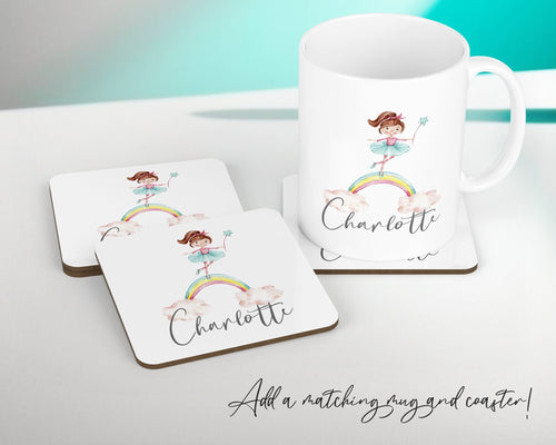 Personalised Fairy Rainbow Cushion Gift Printed Name Design - Pillow Gift For Girls Boys Nursery Bedroom Decor Gift CS246