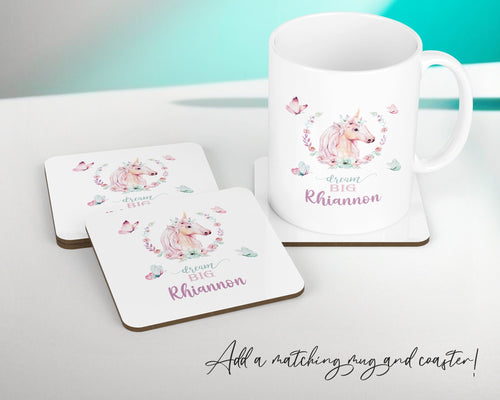 Personalised Unicorn Butterfly Cushion Magical Gift Printed Name Design - Pillow Gift For Girls Bedroom Decor For Her Birthday Gift CS263