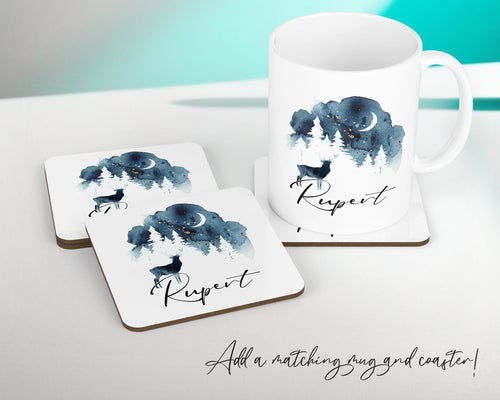 Personalised Deer Cushion Gift Printed Name Design - Cushion Throw Pillow Scenic Nature Gift For Mum Dad Friend Bedroom Gift CS503