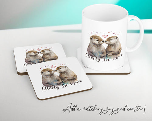 Personalised Valentines Day Otters Cushion Gift - Otterly In Love Cushion Throw Pillow Gift For Him Her Boyfriend Girlfriend Gift CS513