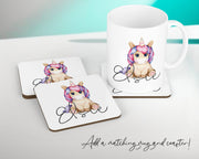 Personalised Unicorn Cushion Gift Printed Name Design - Cushion Throw Pillow Gift For Girls Nursery Bedroom Birthday Christmas Gift CS037