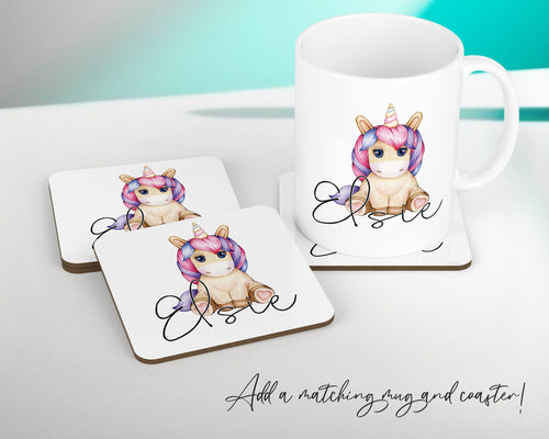 Personalised Unicorn Cushion Gift Printed Name Design - Cushion Throw Pillow Gift For Girls Nursery Bedroom Birthday Christmas Gift CS037