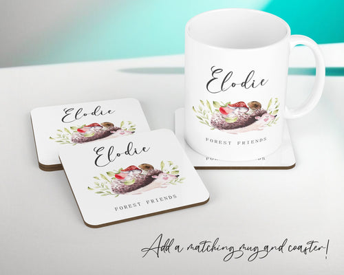 Personalised Hedgehog Cushion Gift Printed Name Design - Pillow Gift For Girls Boys Nursery Bedroom Decor Birthday Gift CS279