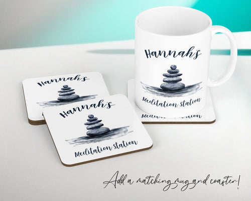 Personalised Meditation Station Yoga Cushion Gift Printed Name Design Cushion Throw Pillow Gift For Him Her Christmas Gift CS362