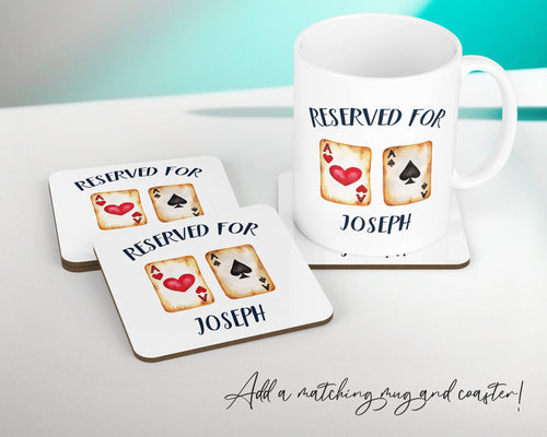 Personalised Poker Reserved For Cushion Gift Printed Name Design Cushion Throw Pillow Gift For Him Her Christmas Gift CS357