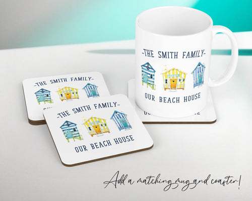 Personalised Beach House Cushion Gift Printed Name Design - Throw Pillow Gift For Family Beach House Gift For Mum Dad Christmas Gift CS201