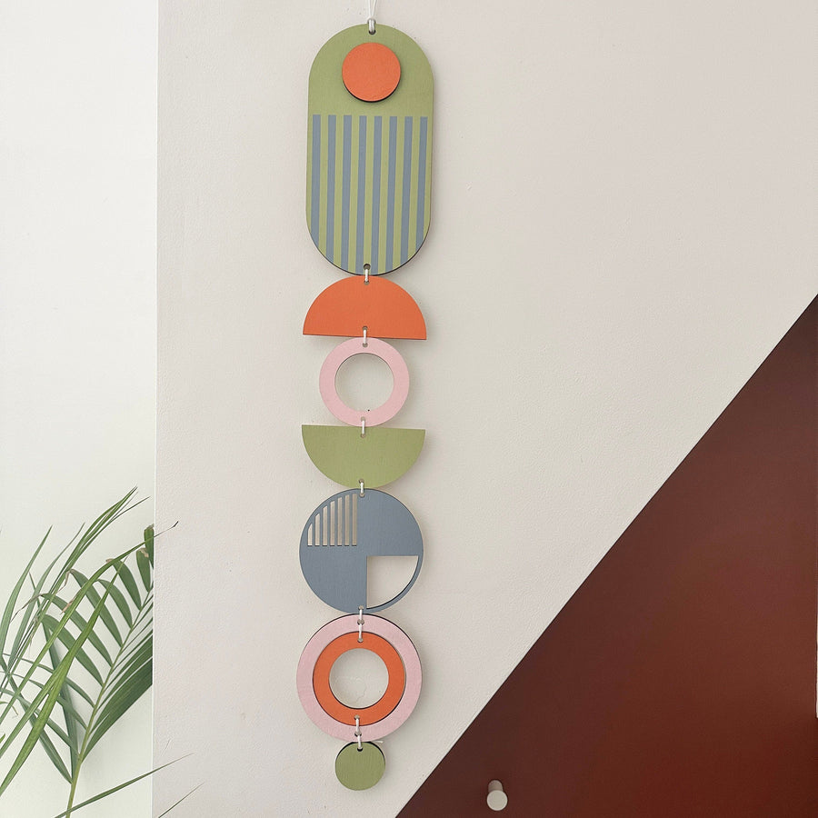 Bright Wall Hangings - Geometric Artwork - Colourful Home Decor - Fun Home Decor - Slim Wall Art - Long Wall Hanging - Fun Wall Art