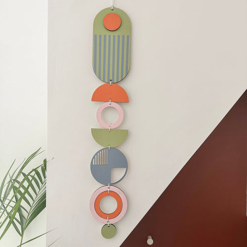 Bright Wall Hangings - Geometric Artwork - Colourful Home Decor - Fun Home Decor - Slim Wall Art - Long Wall Hanging - Fun Wall Art