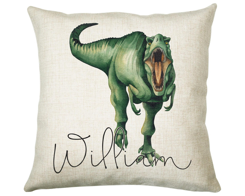 Personalised Dinosaur Cushion Gift Printed Name Design - Cushion Throw Pillow Gift For Boy Girl Kids Bedroom Birthday Christmas Gift CS169