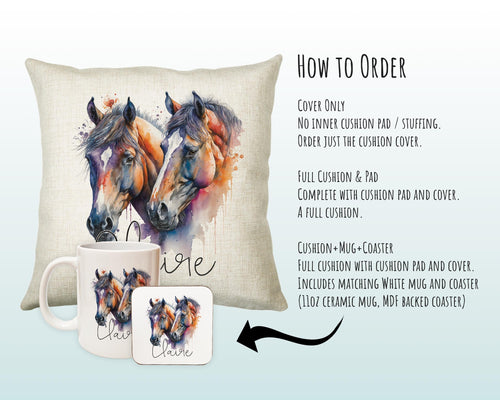 Birthday Gift For Girl Horse Lover Cushion Gift Printed Name Design Cushion Throw Pillow Gift For Girls Nursery Bedroom Christmas Gift CS521