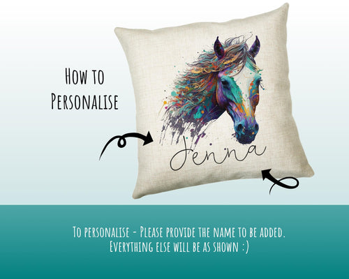 Birthday Gift For Girl Horse Lover Cushion Gift Printed Name Design Cushion Throw Pillow Gift For Girls Nursery Bedroom Christmas Gift CS524