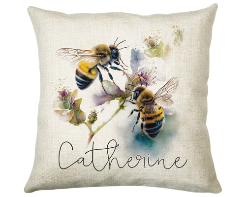 Gift For Mum Personalised Bumble Bee Cushion Gift Printed Name Design - Cushion Throw Pillow Gift Beekeeper Gardener Gardening Gift CS526