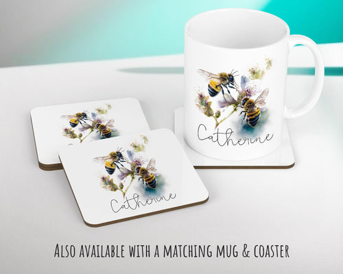 Gift For Mum Personalised Bumble Bee Cushion Gift Printed Name Design - Cushion Throw Pillow Gift Beekeeper Gardener Gardening Gift CS526
