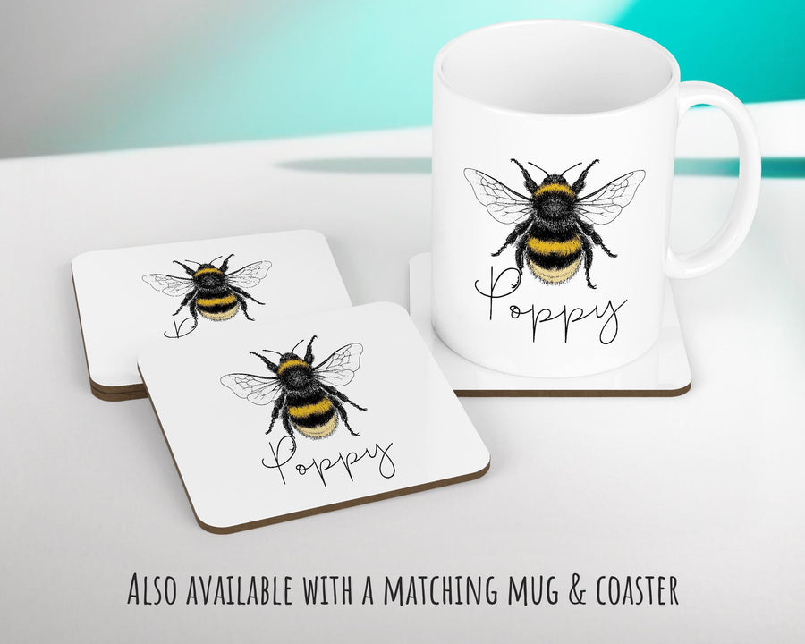 Personalised Bumble Bee Cushion Gift Printed Name Design - Cushion Throw Pillow Gift For Beekeeper Gardener Gardening Christmas Gift CS038