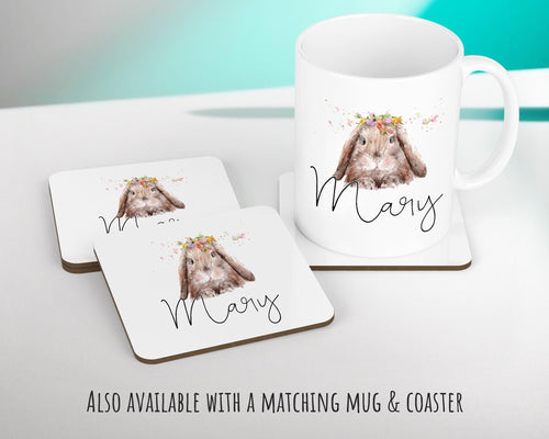 Personalised Bunny Rabbit Cushion Gift Printed Name Design - Cushion Throw Pillow Gift For Mum Friend Bedroom Birthday Christmas Gift CS068