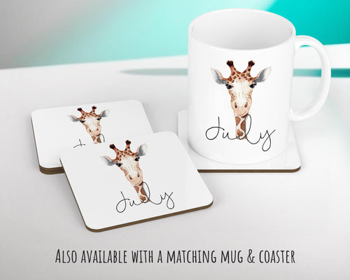 Personalised Giraffe Cushion Gift Printed Name Design - Cushion Throw Pillow Gift For Mum Dad Friend Bedroom Birthday Christmas Gift CS156