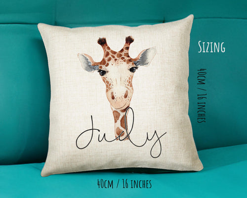 Personalised Giraffe Cushion Gift Printed Name Design - Cushion Throw Pillow Gift For Mum Dad Friend Bedroom Birthday Christmas Gift CS156