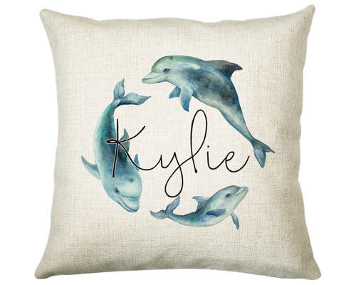 Personalised Dolphin Cushion Gift Printed Name Design Sealife Cushion Throw Pillow Gift For Mum Dad Friend Bedroom Birthday Gift CS151