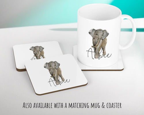 Personalised Elephant Giraffe Cushion Gift - Printed Name Design Safari Cushion Throw Pillow Gift Boy Girl Kids Bedroom Birthday Gift CS174