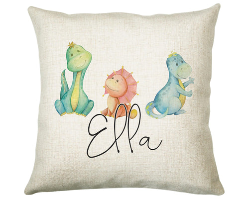 Personalised Dinosaur Cushion Gift Printed Name Design - Cushion Throw Pillow Gift For Boy Girl Kids Bedroom Birthday Christmas Gift CS167