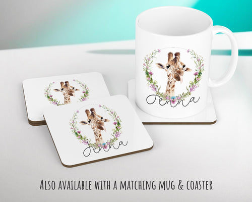 Personalised Giraffe Cushion Gift Printed Name Design - Cushion Throw Pillow Gift For Mum Dad Friend Bedroom Birthday Christmas Gift CS158