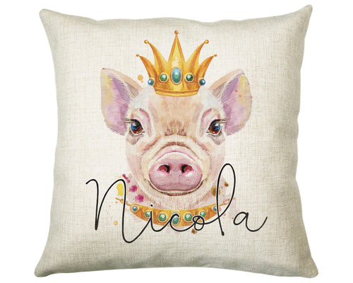 Personalised Hipster Pig Cushion Gift Printed Name Design - Cushion Throw Pillow Gift For Mum Friend Bedroom Birthday Christmas Gift CS142