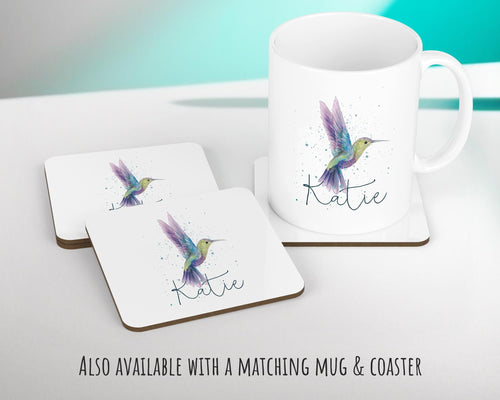Personalised Humming bird Cushion Gift Printed Name Design - Cushion Throw Pillow Gift For Nursery Bedroom Birthday Christmas Gift CS392