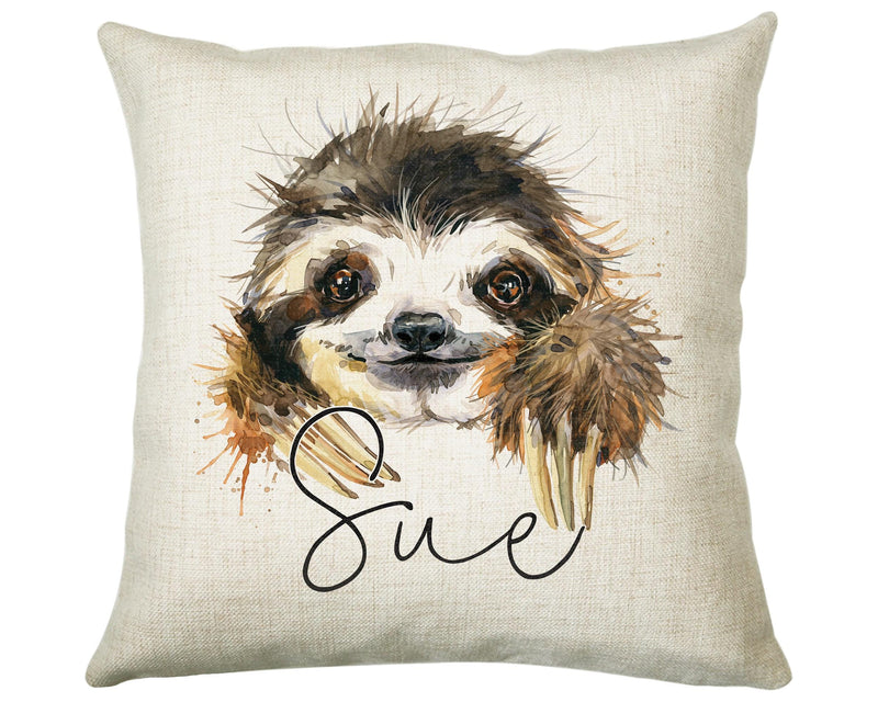 Personalised Sloth Cushion Gift Printed Name Design - Cushion Throw Pillow Gift For Mum Dad Friend Bedroom Birthday Christmas Gift CS079