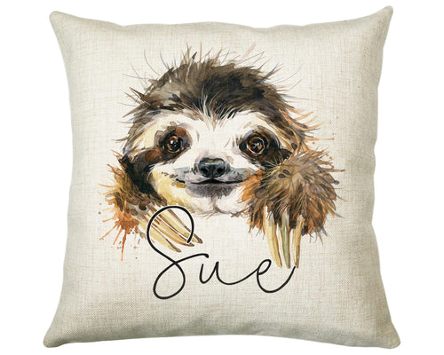 Personalised Sloth Cushion Gift Printed Name Design - Cushion Throw Pillow Gift For Mum Dad Friend Bedroom Birthday Christmas Gift CS079