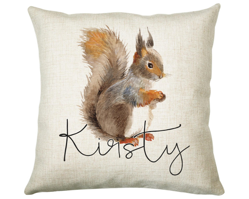 Personalised Squirrel Cushion Gift Printed Name Design - Cushion Throw Pillow Gift For Mum Dad Friend Bedroom Birthday Christmas Gift CS078