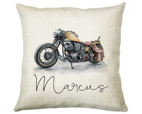 Personalised Motorbike Cushion Gift Printed Name Design - Cushion Throw Pillow Gift For Motorcyclist Gift CS312