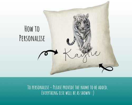 Personalised Tiger Cushion Gift Printed Name Design Big Cat Cushion Throw Pillow Gift For Mum Dad Friend Bedroom Birthday Gift CS136