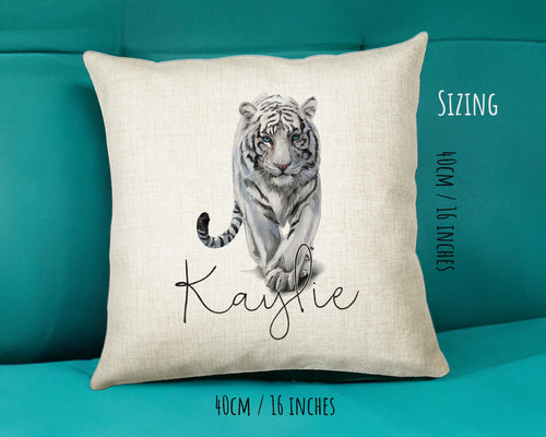 Personalised Tiger Cushion Gift Printed Name Design Big Cat Cushion Throw Pillow Gift For Mum Dad Friend Bedroom Birthday Gift CS136