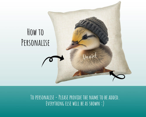 Birthday Gift For Boy Girl Duckling Cushion Gift Printed Name Design Cushion Throw Pillow Gift For Girls Nursery Bedroom Animal Gift CS537