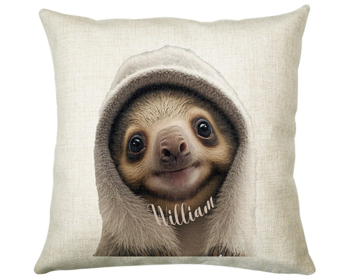 Birthday Gift For Boy Girl Sloth Cushion Gift Printed Name Design Cushion Throw Pillow Gift For Girls Nursery Bedroom Animal Gift CS533