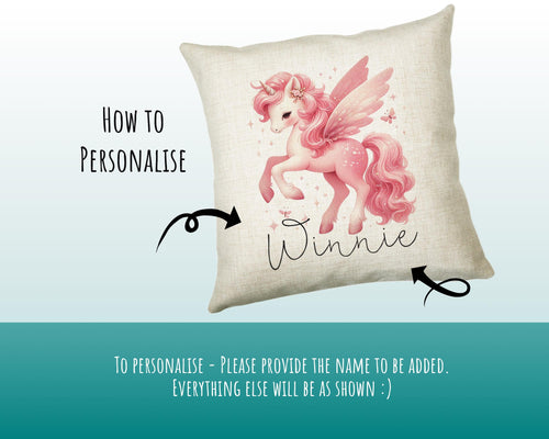Personalised Horse Lover Cushion Gift Printed Name Design - Cushion Throw Pillow Gift For Boys Nursery Bedroom Birthday Gift G017