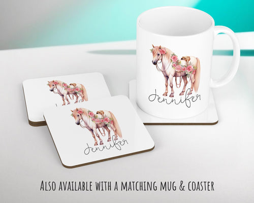 Personalised Horse Lover Cushion Gift Printed Name Design - Cushion Throw Pillow Gift For Boys Nursery Bedroom Birthday Gift G010