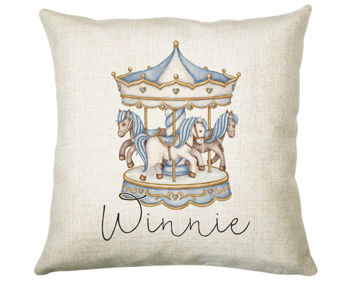 Personalised Horse Lover Cushion Gift Printed Name Design - Cushion Throw Pillow Gift For Boys Nursery Bedroom Birthday Gift G004