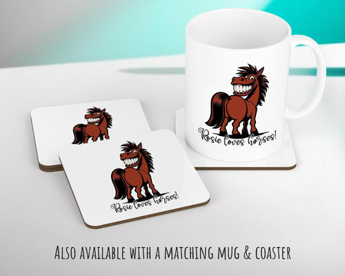 Personalised Horse Lover Cushion Gift Printed Name Design - Cushion Throw Pillow Gift For Boys Nursery Bedroom Birthday Gift G016