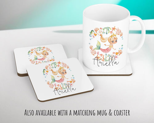 Personalised Blonde Mermaid Cushion Gift Printed Name Design - Throw Pillow Gift For Girls Nursery Bedroom Birthday Christmas Gift CS199