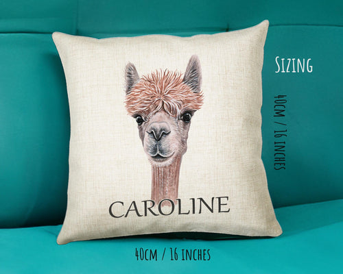 Personalised Alpaca Cushion Gift Printed Name Design - Cushion Throw Pillow Gift For Him/Her Sitting Room Bedroom Birthday  Gift CS479