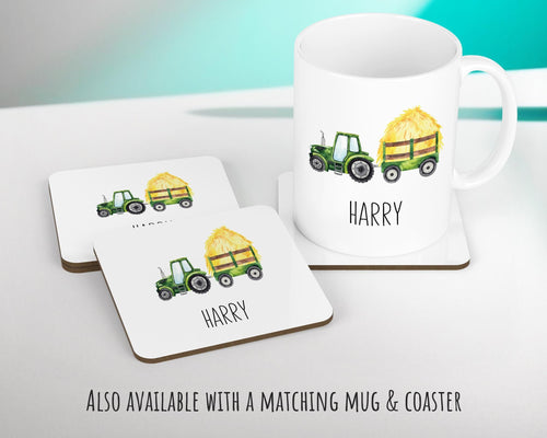Personalised Tractor Cushion Gift Printed Name Design - Pillow Gift For Girls Boys Nursery Bedroom Farm Animal Decor Birthday Gift CS507