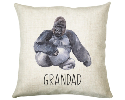Personalised Gorilla Cushion Gift Printed Name Design - Cushion Throw Pillow Gift For Dad Friend Bedroom Birthday Christmas Gift CS501