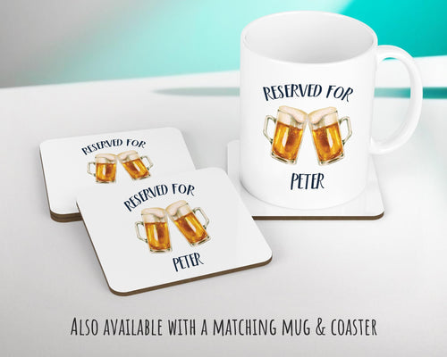 Personalised Beer Glass Reserved For Cushion Gift Printed Name Design Cushion Throw Pillow Gift For Him Her Christmas Gift CS341